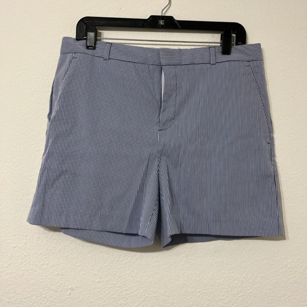 Banana Republic Blue White Striped Tailored Shorts Size 10 Preppy Summer Classic